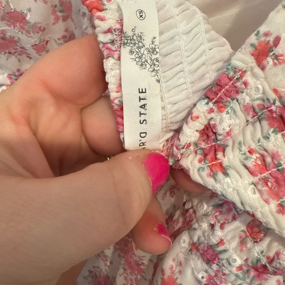 Altar'd State Pink Floral Puff Sleeve Blouse - Picture 3 of 3